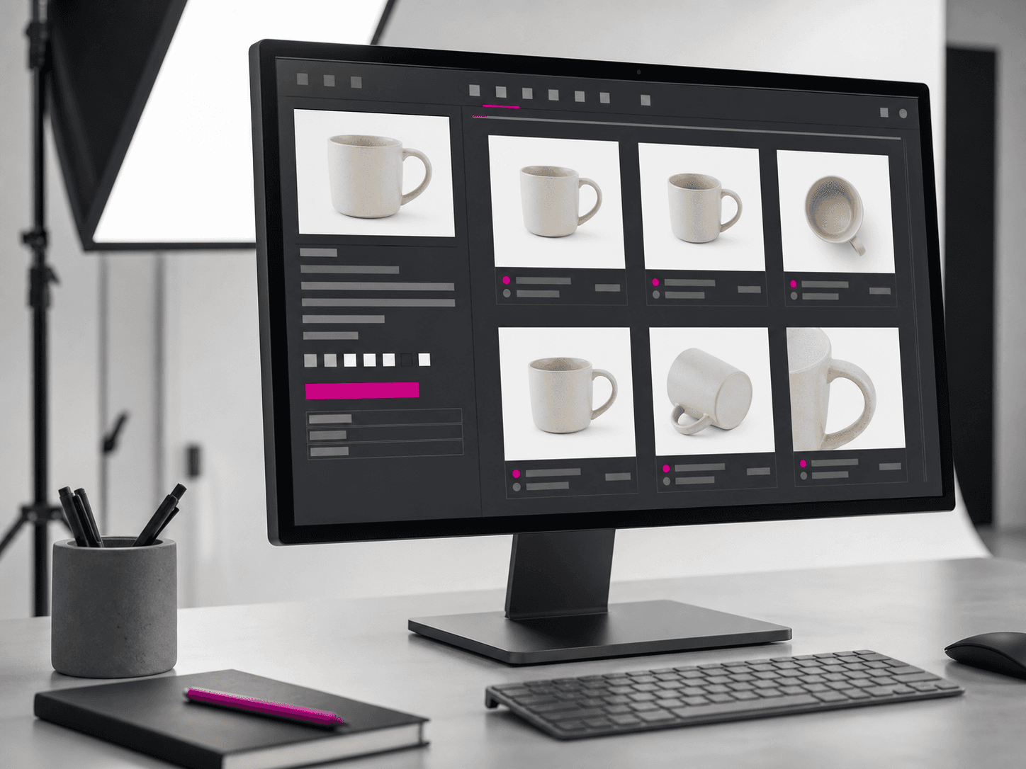 Plan the set interface and product photography workflow