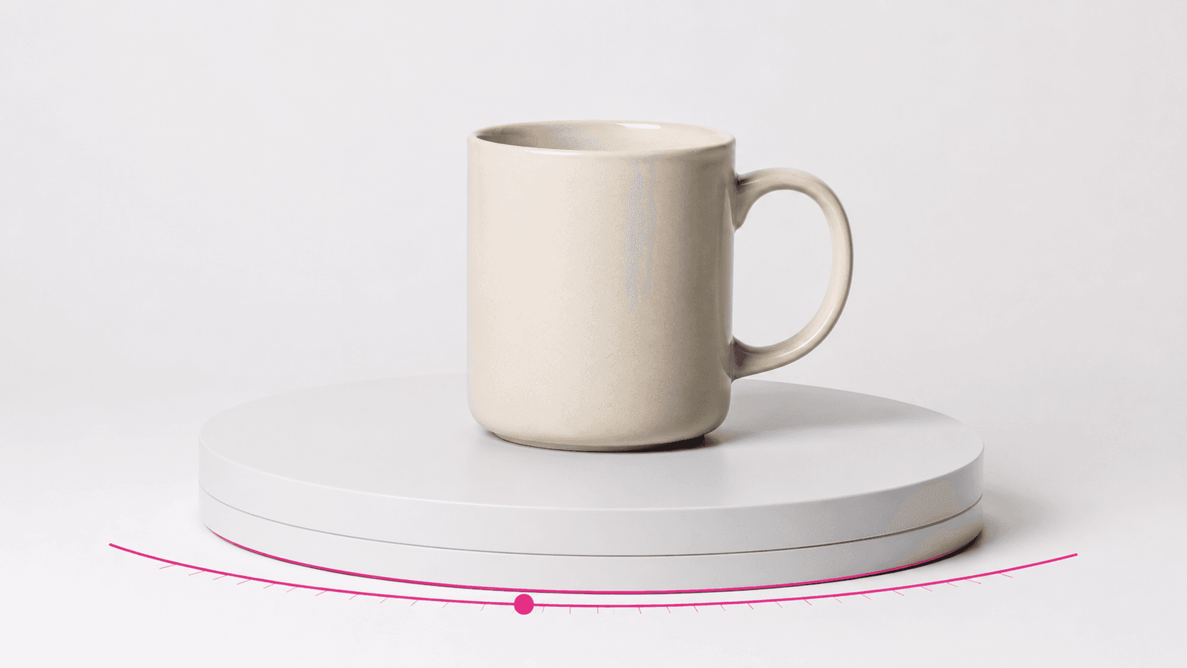 Product motion for a generic, unbranded cream ceramic mug