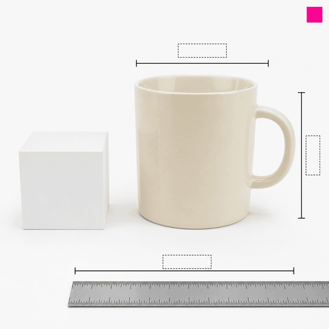 Size reference for a generic, unbranded cream ceramic mug