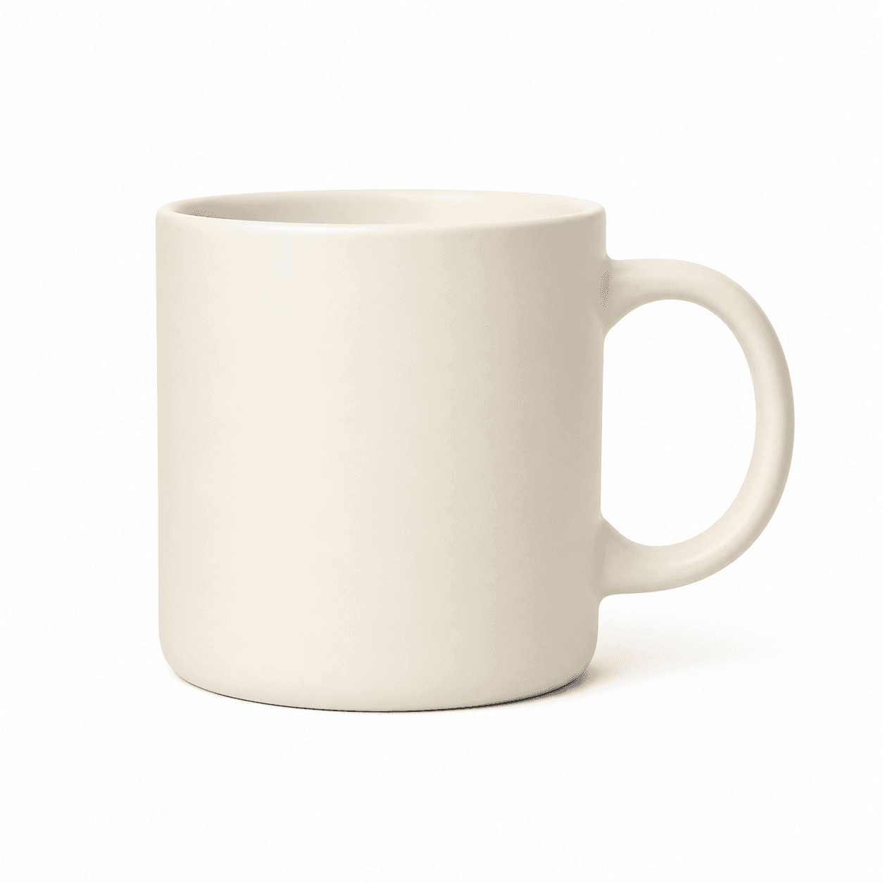 Cream ceramic mug centred on a clean white listing background
